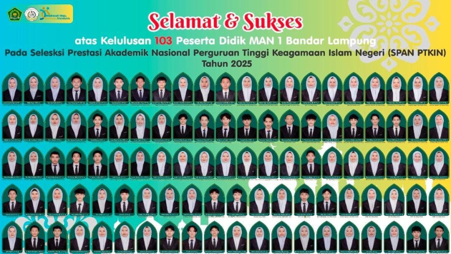 103 Peserta Didik MAN 1 Bandar Lampung Lolos SPAN-PTKIN 2025