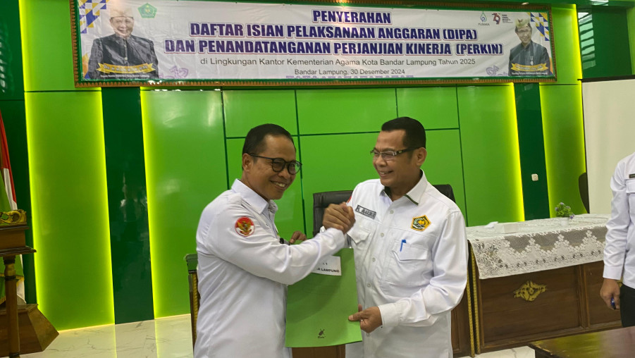 Penandatanganan Perjanjian Kinerja Tahun 2025 di Kantor Kementerian Agama Kota Bandarlampung