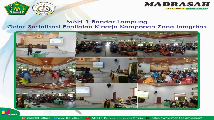 MAN 1 Bandar Lampung Gelar Sosialisasi Penilaian Kinerja Komponen Zone Integritas