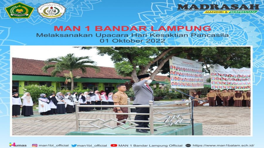 Peringatan Hari Kesaktian Pancasila,MAN 1 Bandar Lampung Gelar Upacara
