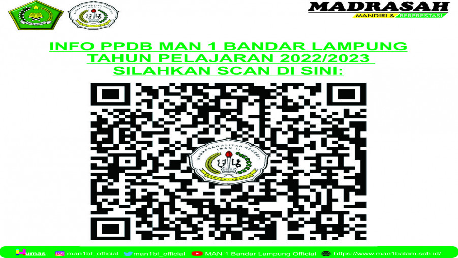 INFORMASI PENERIMAAN PESERTA DIDIK BARU MAN 1 BANDAR LAMPUNG TP. 2022/2023