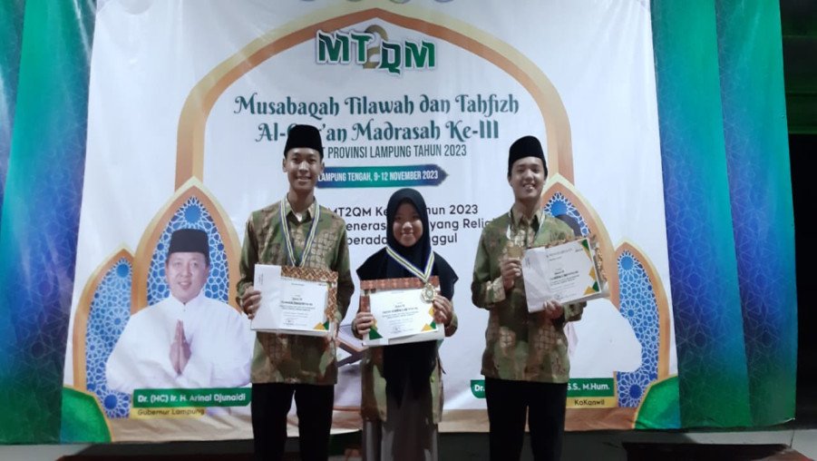 Jadi Kafilah Kota Bandarlampung, Sejumlah Siswa MAN 1 Bandarlampung Raih Juara MT2QM Tingkat Provinsi
