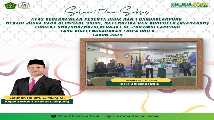 Juara 2 Olimpiade Fisika - OSAMAKOM Tingkat SMA Sederajat Se Provinsi Lampung