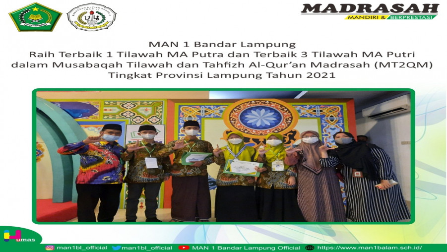MAN 1Bandar Lampung Raih Tiga Kejuaraan MT2QM Tingkat Provinsi