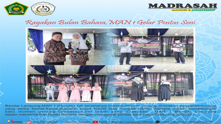 Rayakan Bulan Bahasa, MAN 1 Bandar Lampung Gelar Pentas Seni